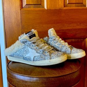RARE Golden Goose Sparkly Sabot Slip-ons
